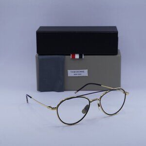 Thom Browne TB109-CGLDNVY53 Aviator Eyeglasses 53mm – Gold/Navy